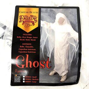 Deluxe Ghost Draped Robe w/ Hooded Mask Vintage  NWT Size Large